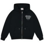 Drama Call BLACK DISTRESSED COLLEGE ZIP UP