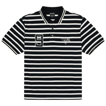 NO.9 STRIPE HEAVY POLO (BLACK)